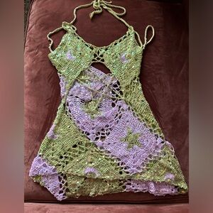 WORK FROM BEACH BE LIKE-Moon & Stars dress - Lime & Pale purple (Short ver)(NEW)
